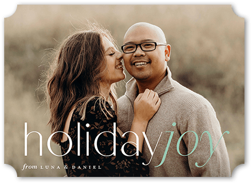 Simple Tilt Holiday Card, White, 5x7 Flat, Holiday, Pearl Shimmer Cardstock, Ticket