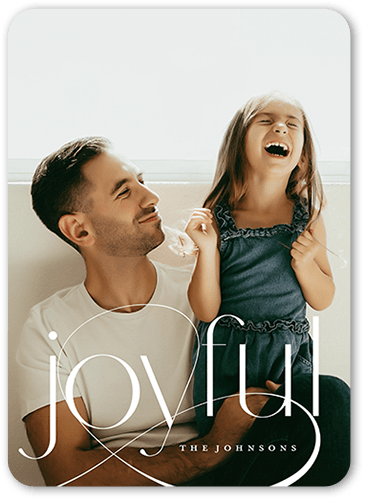 Elegant Swirl Holiday Card, White, 5x7 Flat, Holiday, Standard Smooth Cardstock, Rounded, White