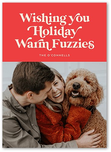 Classic Dog Holiday Card, Red, 5x7 Flat, Holiday, Standard Smooth Cardstock, Square