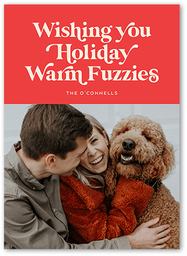 Classic Dog Holiday Card, Red, 5x7 Flat, Holiday, Pearl Shimmer Cardstock, Square