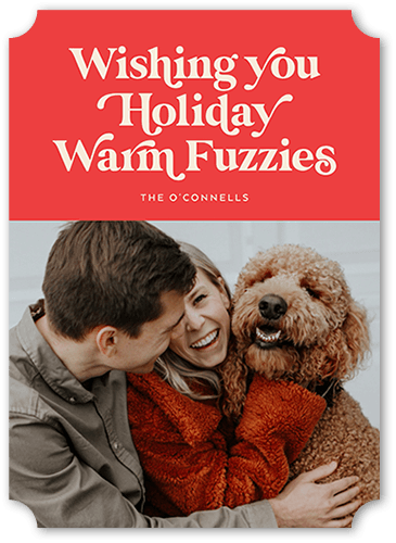 Classic Dog Holiday Card, Red, 5x7 Flat, Holiday, Pearl Shimmer Cardstock, Ticket