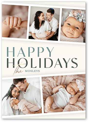 Filmstrip Family Fun Holiday Card, Grey, 5x7 Flat, Holiday, Standard Smooth Cardstock, Square