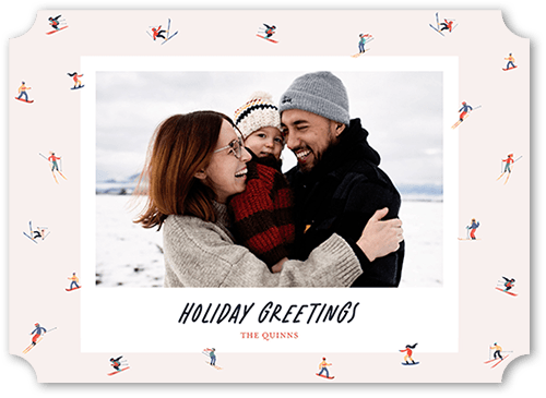 Ski Time Holiday Card, Beige, 5x7, Holiday, Pearl Shimmer Cardstock, Ticket