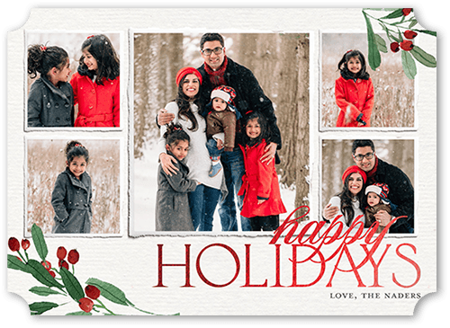 Raised Edges Holiday Card, Grey, 5x7 Flat, Holiday, Matte, Signature Smooth Cardstock, Ticket
