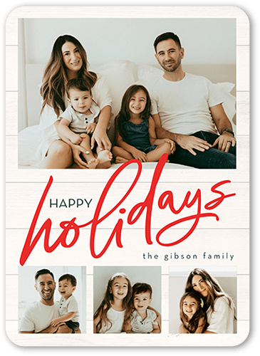 Beautiful Family Holiday Card, White, 5x7 Flat, Holiday, Standard Smooth Cardstock, Rounded, White