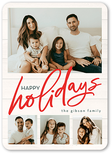 Beautiful Family Holiday Card, White, 5x7 Flat, Holiday, 100% Recycled Cardstock , Rounded