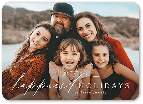 Mixed Type Footer Holiday Card, White, none, 5x7 Flat, Holiday, Standard Smooth Cardstock, Rounded