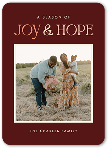 Joy And Hope Holiday Card, Rounded Corners