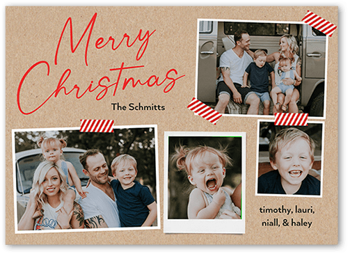 Vision Board Holiday Card, Beige, 5x7 Flat, Christmas, Pearl Shimmer Cardstock, Square