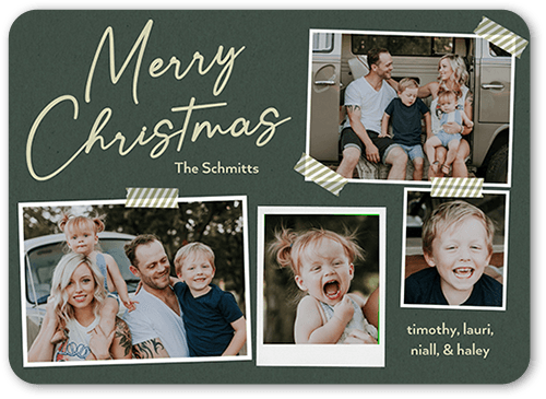 Vision Board Holiday Card, Green, 5x7 Flat, Christmas, Matte, Signature Smooth Cardstock, Rounded