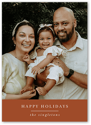 Modern Earth Tone Holiday Card, Orange, 5x7 Flat, Write Your Own, Standard Smooth Cardstock, Square
