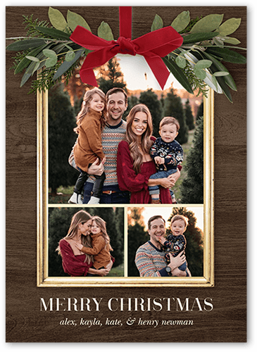 Festive Blissful Moments Holiday Card, Brown, 5x7 Flat, Christmas, Luxe Double-Thick Cardstock, Square
