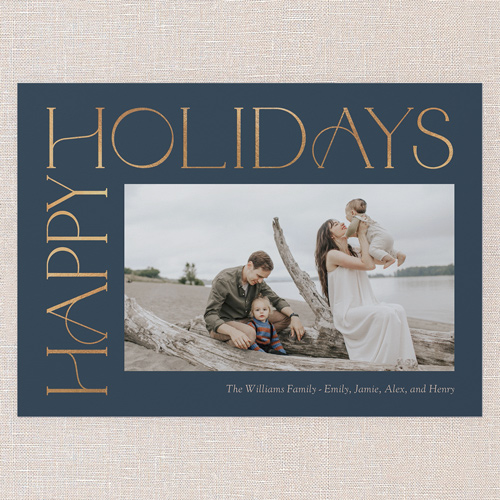 Side Serifs Holiday Card, Blue, 5x7 Flat, Holiday, Matte, Signature Smooth Cardstock, Square