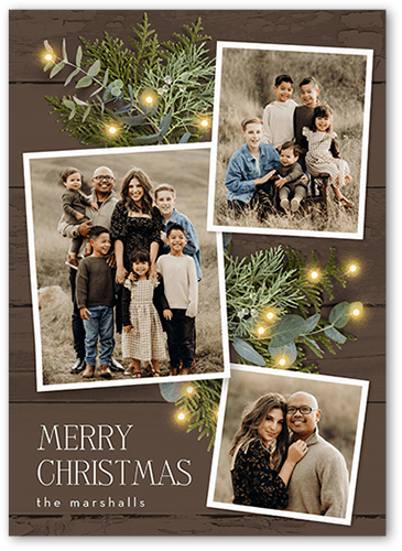Festive Photos Holiday Card, Brown, 5x7 Flat, Write Your Own, Pearl Shimmer Cardstock, Square