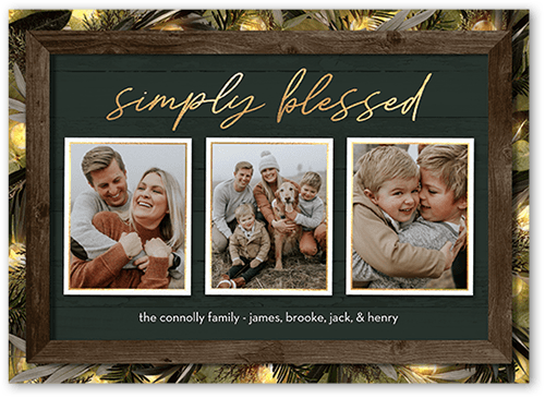 Rustic Evergreen Lights Holiday Card, Green, 5x7 Flat, Religious, Matte, Signature Smooth Cardstock, Square, Spruce