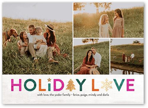 Rustic Winter Icons Holiday Card, White, 5x7 Flat, Holiday, Pearl Shimmer Cardstock, Square, White