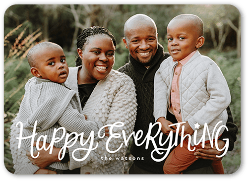 Festive Everything Holiday Card, none, White, 5x7 Flat, Holiday, Matte, Signature Smooth Cardstock, Rounded