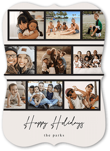 Filmstrip Sequence Holiday Card, Grey, 5x7 Flat, Holiday, Pearl Shimmer Cardstock, Bracket