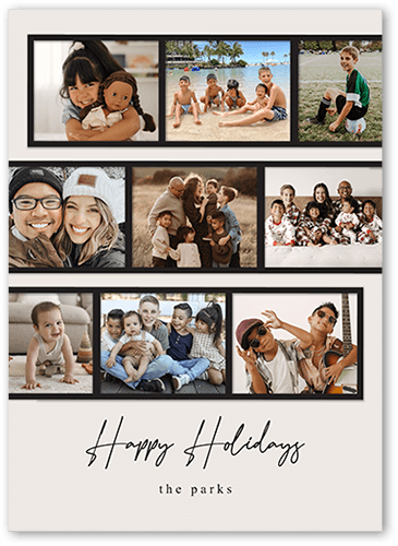Filmstrip Sequence Holiday Card, Grey, 5x7 Flat, Holiday, Matte, Signature Smooth Cardstock, Square