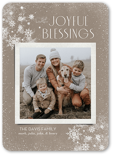 Snowy Elegance Holiday Card, Beige, 5x7 Flat, Religious, Matte, Signature Smooth Cardstock, Rounded