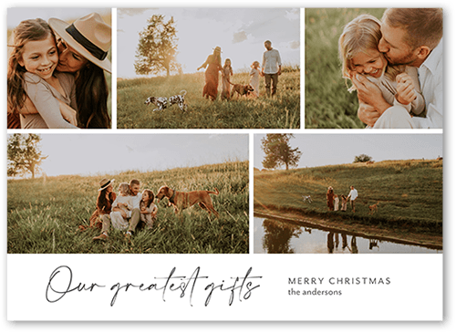 Simple Festive Gallery Holiday Card, White, 5x7 Flat, Christmas, Standard Smooth Cardstock, Square
