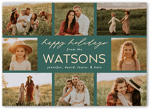 Name Callout Holiday Card, none, Green, 5x7 Flat, Holiday, Luxe Double-Thick Cardstock, Square