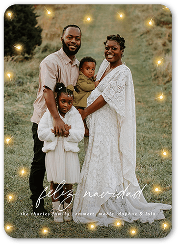 Still Glowing Holiday Card, White, 5x7 Flat, Feliz Navidad, Standard Smooth Cardstock, Rounded, White