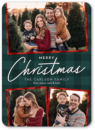 Super Plaid Holiday Card, Rounded Corners