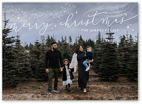 Contemporary Snowflake Holiday Card, White, 5x7 Flat, Christmas, Luxe Double-Thick Cardstock, Square, White