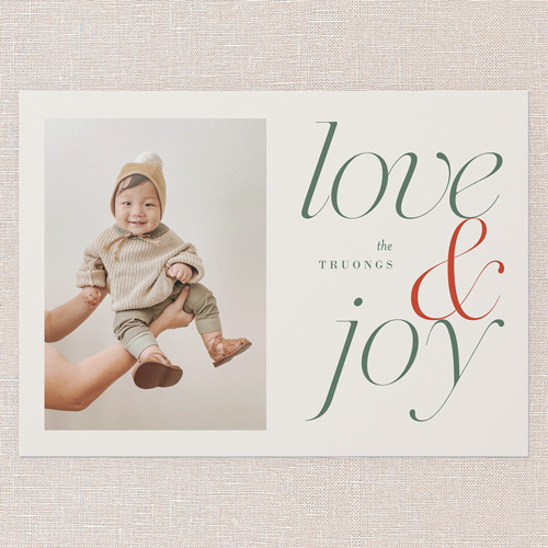 Effortless Chic Holiday Card, Beige, 5x7 Flat, Holiday, Matte, Signature Smooth Cardstock, Square, Apricot Mousse