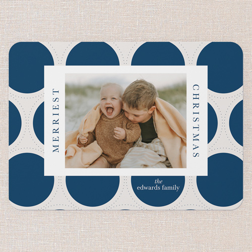 Sugarplum Vibes Holiday Card, Blue, 5x7 Flat, Christmas, 100% Recycled Cardstock , Rounded, Nautical