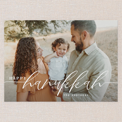 Timeless Tidings Holiday Card, White, 5x7 Flat, Hanukkah, Pearl Shimmer Cardstock, Square, White