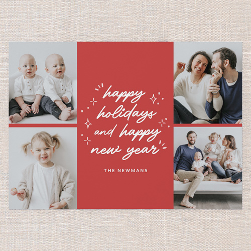 Twinkle Type Holiday Card, Red, 5x7 Flat, Holiday, Matte, Signature Smooth Cardstock, Square, Ruby