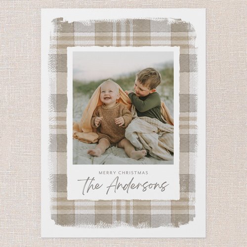 Comforting Plaid Holiday Card, Grey, 5x7 Flat, Write Your Own, Matte, Signature Smooth Cardstock, Square