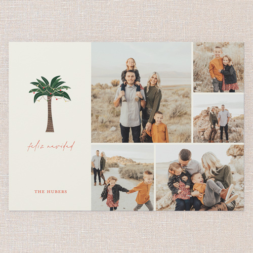 Desert Icons Holiday Card, Beige, 5x7 Flat, Feliz Navidad, 100% Recycled Cardstock , Square, Beige