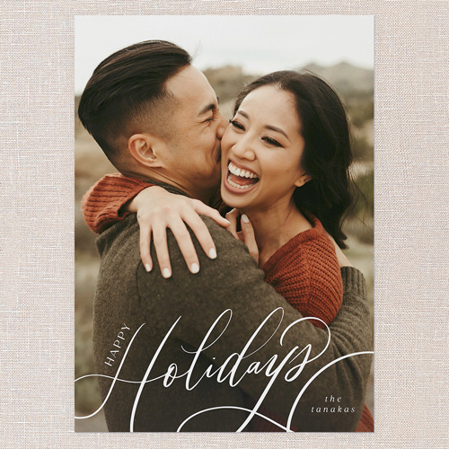 Feeling Fancy Holiday Card, White, 5x7 Flat, Holiday, Pearl Shimmer Cardstock, Square, White
