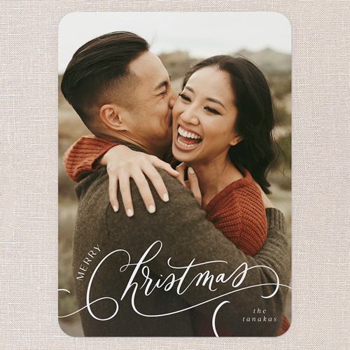 Feeling Fancy Holiday Card, White, 5x7 Flat, Christmas, Matte, Signature Smooth Cardstock, Rounded, White