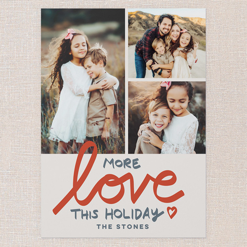 Lovely Love Holiday Card, Red, 5x7 Flat, Holiday, Pearl Shimmer Cardstock, Square, Red