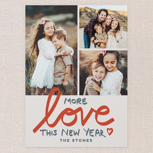 Lovely Love Holiday Card, Red, 5x7 Flat, New Year, Standard Smooth Cardstock, Square