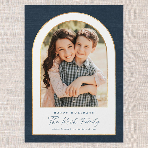 Cozy Arch Holiday Card, Blue, 5x7 Flat, Holiday, Matte, Signature Smooth Cardstock, Square, Blue