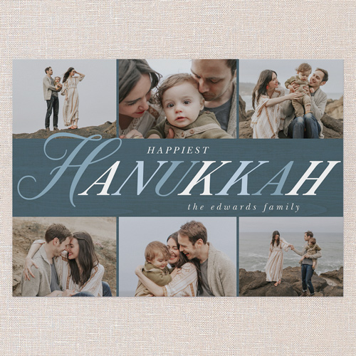 Festive Tradition Holiday Card, White, 5x7 Flat, Hanukkah, Standard Smooth Cardstock, Square, White