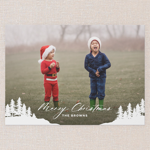 Snowy Profile Holiday Card, White, 5x7 Flat, Christmas, Standard Smooth Cardstock, Square, White