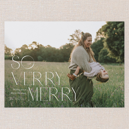 Stylized Statement Holiday Card, White, 5x7 Flat, Christmas, 100% Recycled Cardstock , Square, White