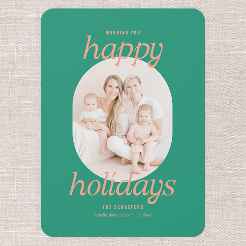 Focused Festivity Holiday Card, Green, 5x7 Flat, Holiday, Matte, Signature Smooth Cardstock, Rounded