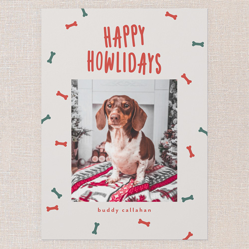 Howliday Bones Holiday Card, Grey, 5x7 Flat, Holiday, Matte, Signature Smooth Cardstock, Square