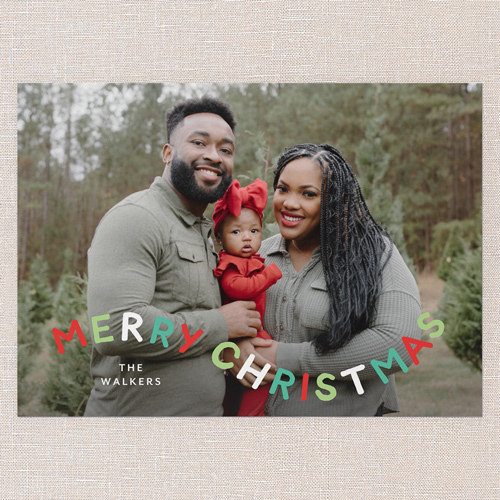 Creatively Curved Holiday Card, White, 5x7 Flat, Christmas, Standard Smooth Cardstock, Square, White