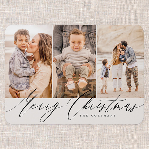 Stylized Sentiment Holiday Card, Beige, 5x7 Flat, Christmas, Standard Smooth Cardstock, Rounded, Cream