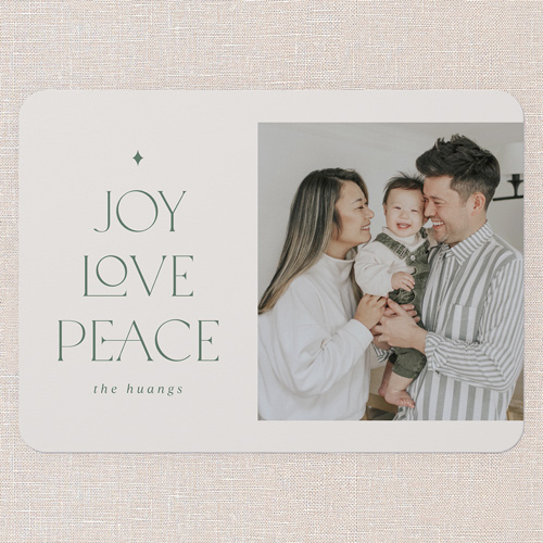 Sentimental Tree Tidings Holiday Card, Beige, 5x7 Flat, Holiday, 100% Recycled Cardstock , Rounded, Cream