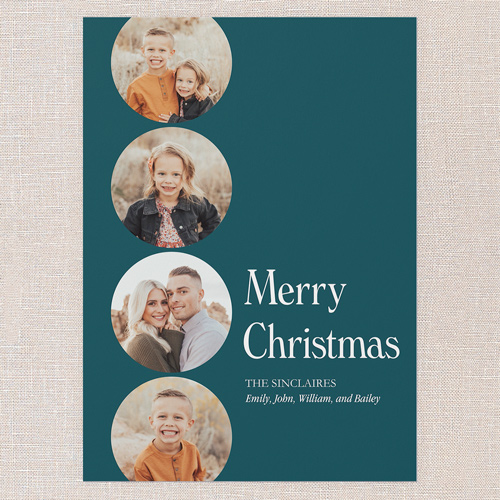 Holiday Harmony Holiday Card, Blue, 5x7 Flat, Christmas, Pearl Shimmer Cardstock, Square, Deep Sea