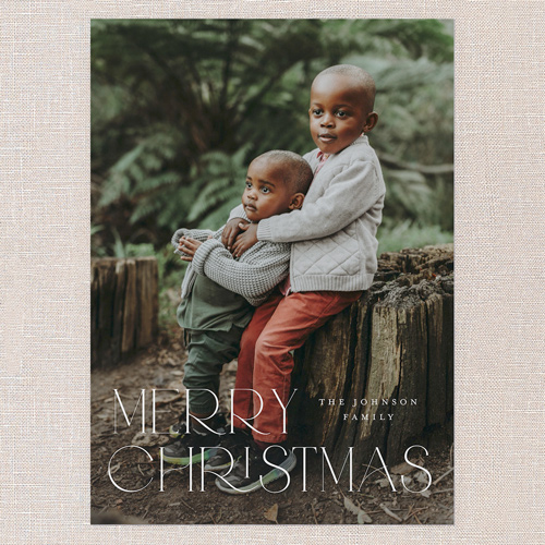 Classic Holiday Elegance Holiday Card, White, 5x7 Flat, Christmas, Matte, Signature Smooth Cardstock, Square